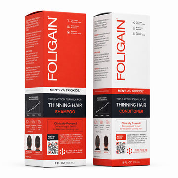 FOLIGAIN® Hair Growth Shampoo + Conditioner Kit For Men with 2% TRIOXIDIL®
