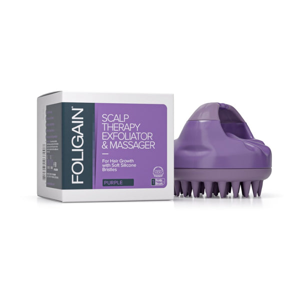 FOLIGAIN Kopfhauttherapie Peeling & Massager in Lila