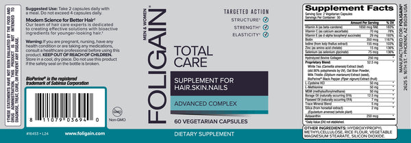 FOLIGAIN TOTAL CARE Nahrungsergänzungsmittel für dünner werdendes Haar, Haut & Nägel 60 vegetarische Kapseln