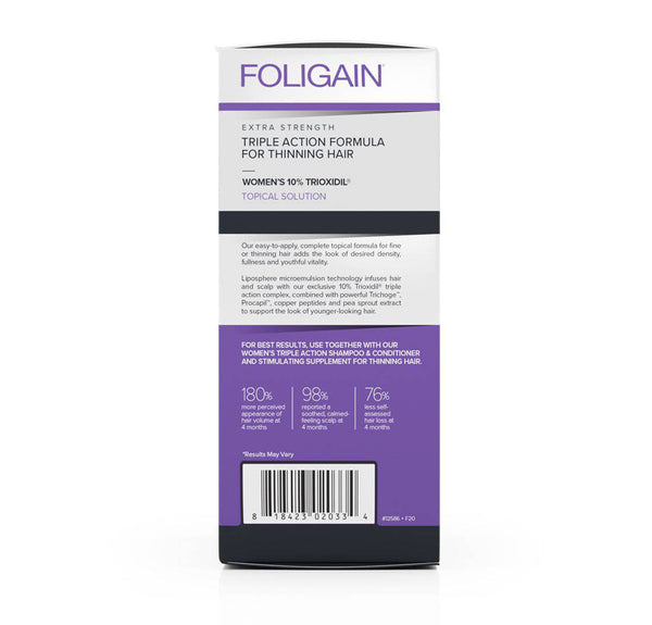 FOLIGAIN Triple Action Complete Formula For Thinning Hair For Women with 10% Trioxidil - FOLIGAIN EU